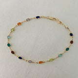 Rainbow Crystal Anklets Bracelets Ethnic Style Chain Anklet Charm Foot Jewelry