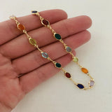 Rainbow Crystal Anklets Bracelets Ethnic Style Chain Anklet Charm Foot Jewelry