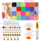 Polymer Clay Spacer Beads Kit - 6mm Flat Round Soft Pottery Beads