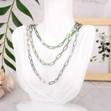 Rainbow Stainless Steel Twisted Curb Chain Bracelet Necklace DIY