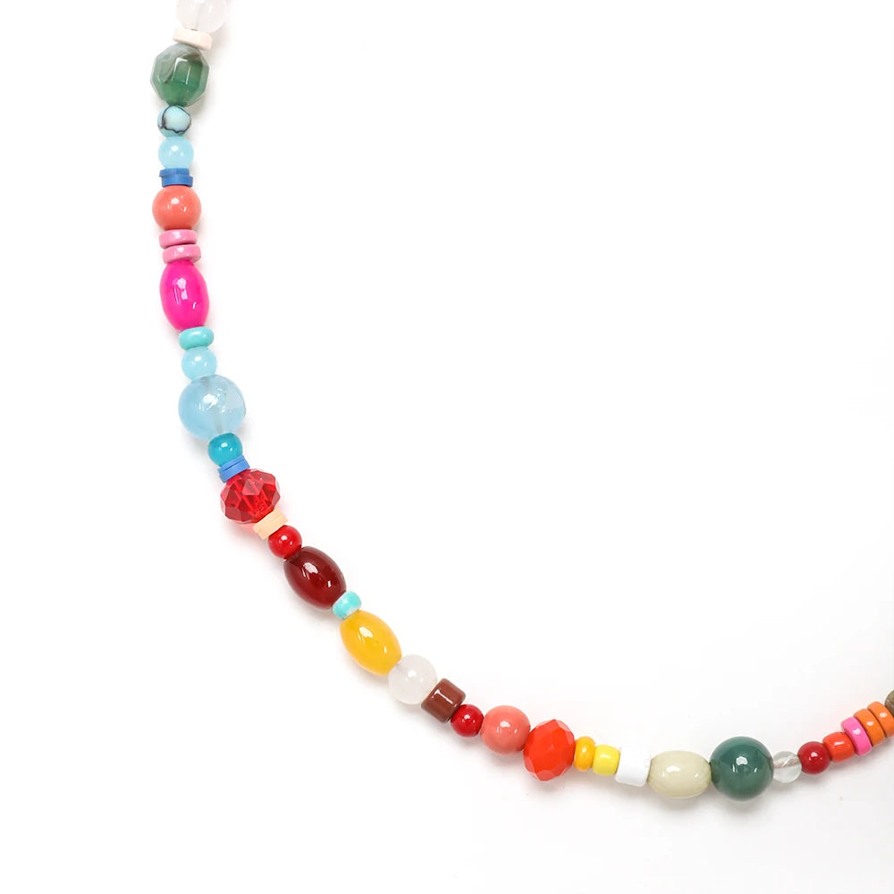 Vintage Glass Beads Chain Necklace