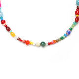Vintage Glass Beads Chain Necklace