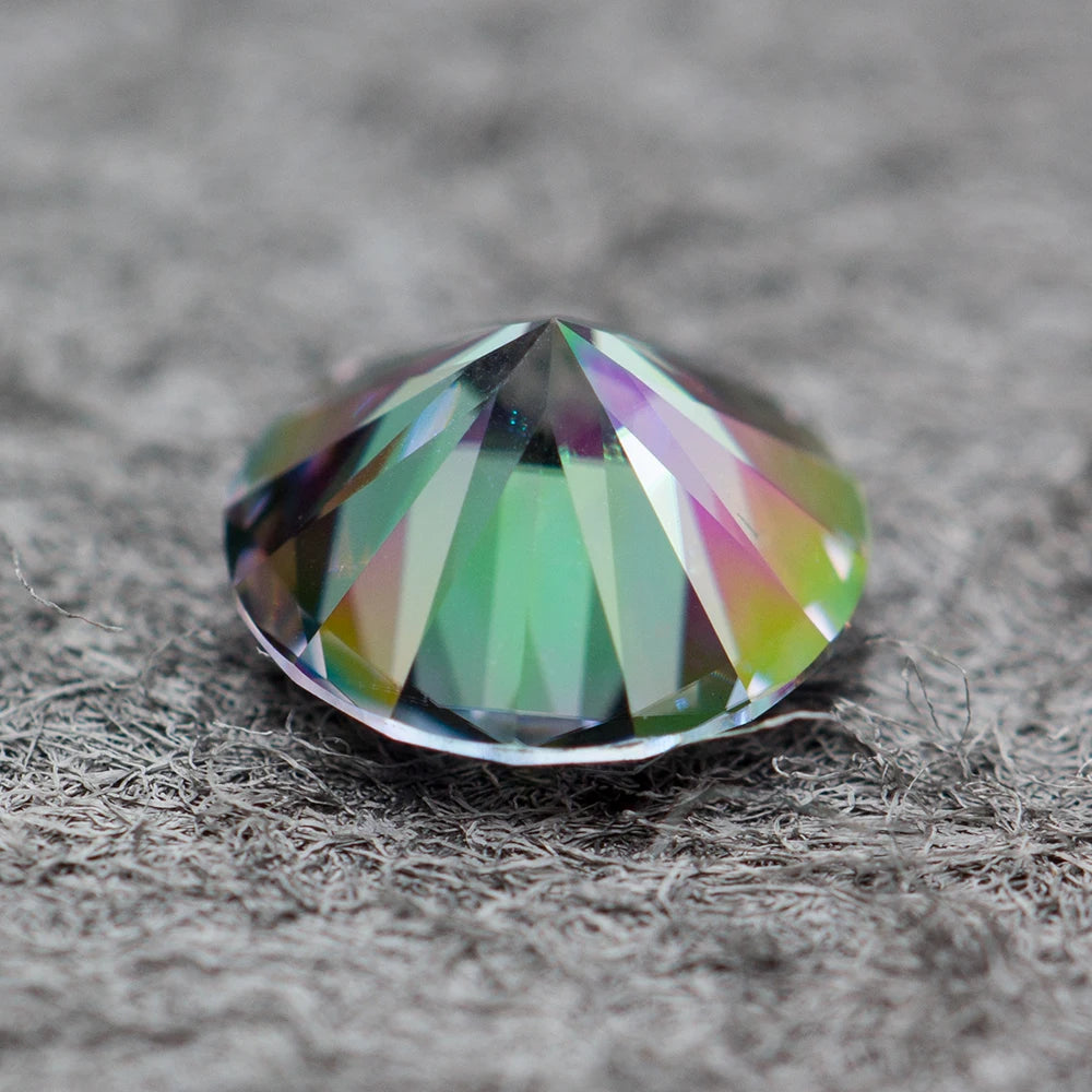 Rainbow Moissanite Round Loose Stone VVS1 Diamond Tested Gemstone
