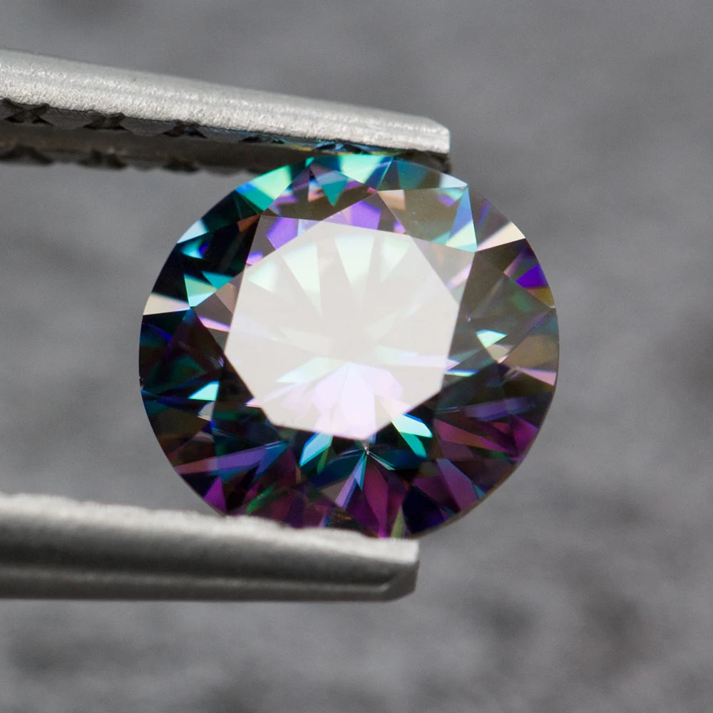 Rainbow Moissanite Round Loose Stone VVS1 Diamond Tested Gemstone