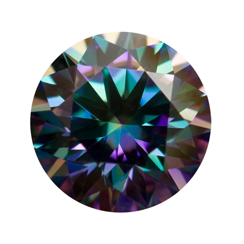 Rainbow Moissanite Round Loose Stone VVS1 Diamond Tested Gemstone