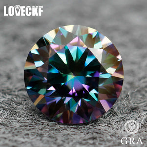 Rainbow Moissanite Round Loose Stone VVS1 Diamond Tested Gemstone