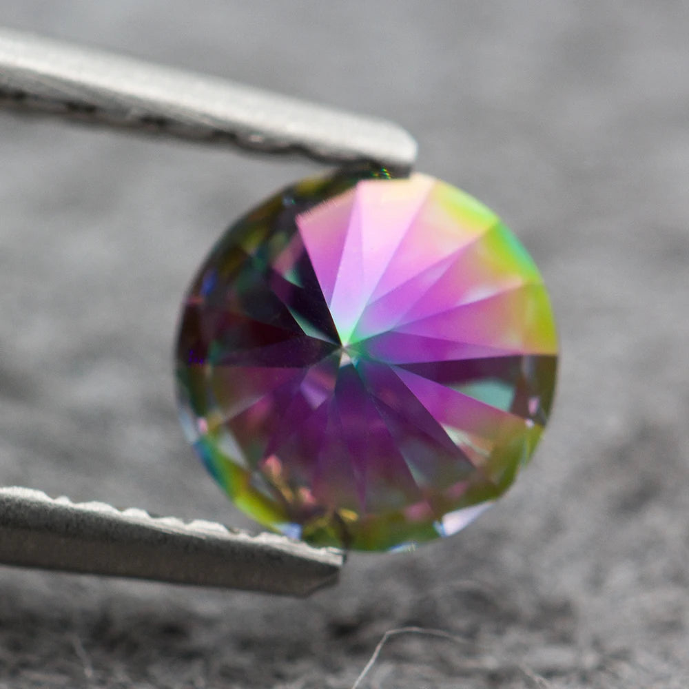 Rainbow Moissanite Round Loose Stone VVS1 Diamond Tested Gemstone