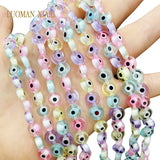 Rainbow Evil Eye Glass Beads Spacer for Jewelry Making 6-10mm