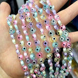 Rainbow Evil Eye Glass Beads Spacer for Jewelry Making 6-10mm