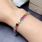 Colorful Tourmaline Treasure Bracelet S925 Silver