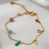 Colorful Zircon Star Girl Bracelet Anklet