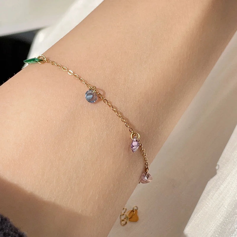 Colorful Zircon Star Girl Bracelet Anklet