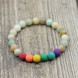Rainbow Colors Beads Bracelet Natural Stone Yoga Jewelry