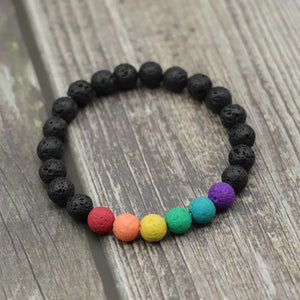 Rainbow Colors Beads Bracelet Natural Stone Yoga Jewelry