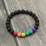 Rainbow Colors Beads Bracelet Natural Stone Yoga Jewelry