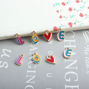 Rainbow LOVE Letters Charms 160pcs/lot Earring Necklace Bracelets