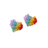 Rainbow Colors Glass Beading Crochet Heart Necklace Pendants