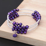 Rainbow Pearl Bracelets Sterling Silver Adjustable