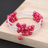 Rainbow Pearl Bracelets Sterling Silver Adjustable
