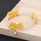 Rainbow Pearl Bracelets Sterling Silver Adjustable