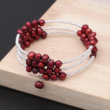 Rainbow Pearl Bracelets Sterling Silver Adjustable