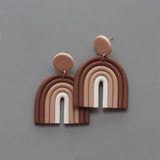 Rainbow Colors U Shape Polymer Clay Earrings Set Gift For Women Goth Jewelry
