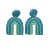 Rainbow Colors U Shape Polymer Clay Earrings Set Gift For Women Goth Jewelry