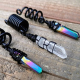 Rainbow Crystal Dread Beads - Titanium Quartz Hair Accessories