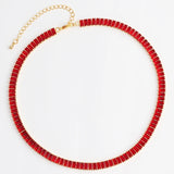 Colorful CZ Hip Hop Tennis Chain Necklace Street Party Choker Necklace
