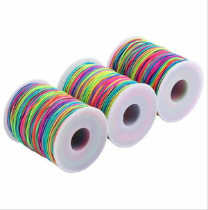 Rainbow Elastic Rope Cord +100M DIY Jewelry Bracelet Making Garment Sewing