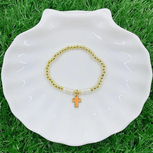 Rainbow Enamel Pendant Cross Shape Accessories Bracelet