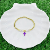 Rainbow Enamel Pendant Cross Shape Accessories Bracelet