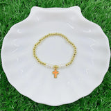 Rainbow Enamel Pendant Cross Shape Accessories Bracelet