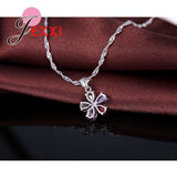 Colorful CZ Crystal Pendant Jewelry Sets Gift Necklace + Earring Sets