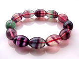 Rainbow Fluorite Rice Shape Beads 12?16mm Stretch Bracelet
