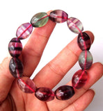 Rainbow Fluorite Rice Shape Beads 12?16mm Stretch Bracelet