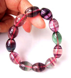 Rainbow Fluorite Rice Shape Beads 12?16mm Stretch Bracelet