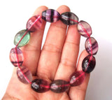 Rainbow Fluorite Rice Shape Beads 12?16mm Stretch Bracelet