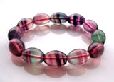 Rainbow Fluorite Rice Shape Beads 12?16mm Stretch Bracelet