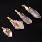 Rainbow Healing Crystal Stone Pendant Necklace for Women Reiki Jewelry