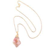 Rainbow Healing Crystal Stone Pendant Necklace for Women Reiki Jewelry