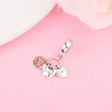 Rainbow Heart Butterfly & Peace Triple Beads S925 Pendant