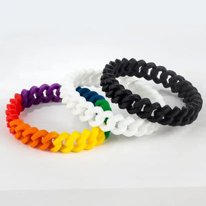 Colorful Rainbow Braided Silicone Bracelet Bangle