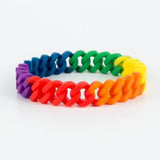 Colorful Rainbow Braided Silicone Bracelet Bangle
