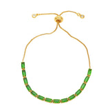 Rainbow Crystal Tennis Bracelet Women Adjustable CZ Jewelry Anniversary Gift
