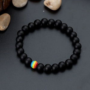 LGBT Pride Beaded Bracelet Couple Jewelry Natural Stone