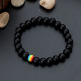 LGBT Pride Beaded Bracelet Couple Jewelry Natural Stone