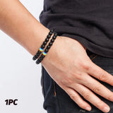 LGBT Pride Beaded Bracelet Couple Jewelry Natural Stone