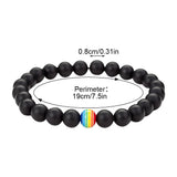 LGBT Pride Beaded Bracelet Couple Jewelry Natural Stone