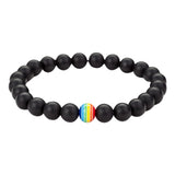 LGBT Pride Beaded Bracelet Couple Jewelry Natural Stone